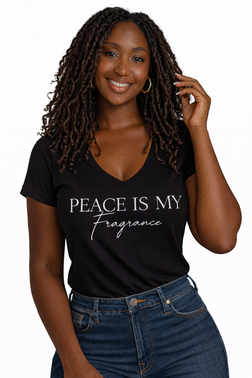 Peace Is My Fragrance Essential V-Neck Tee